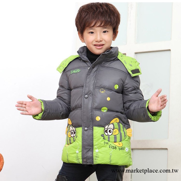 男童優質童棉衣 羽絨棉服 卡通小魚童棉襖 金貝娃童裝批發 4-9歲工廠,批發,進口,代購