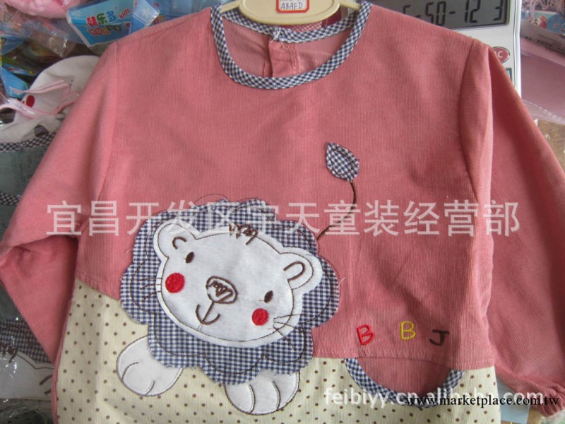 嬰幼兒罩衣 百貝佳獅子防水罩衣 燈芯絨反穿衣 寶寶吃飯衣 5163工廠,批發,進口,代購