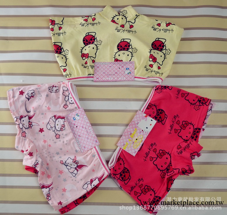 2013最新款外貿Hello kitty貓 純棉兒童卡通平角內褲工廠,批發,進口,代購