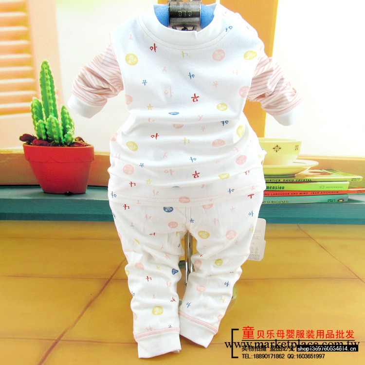 批發寶寶內衣內褲 66-80碼嬰童樹小圓圈字母肩扣內衣套裝 0025工廠,批發,進口,代購