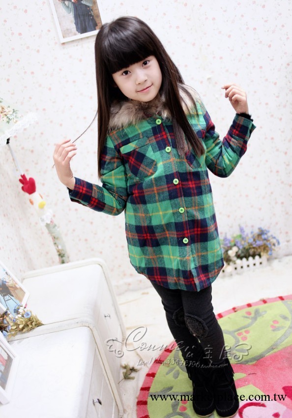 廠傢直銷女童格子襯衫2013最新主打超韓版獨特味道時尚款D1337批發・進口・工廠・代買・代購
