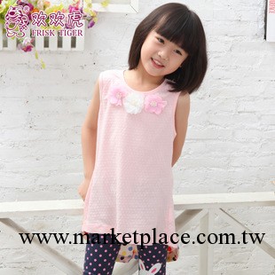 2013年新款兒童無袖背心 女童純棉吊帶衫 夏款韓版T恤工廠,批發,進口,代購