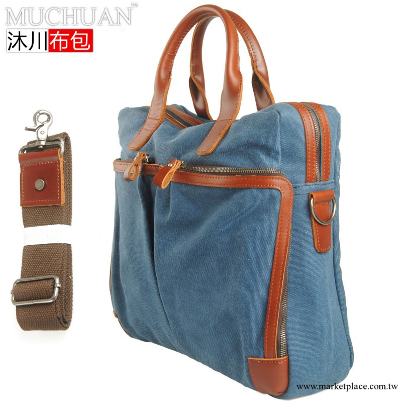 沐川佈包 新品 歐美復古帆佈包 手提斜挎潮男女包單肩電腦休閒包工廠,批發,進口,代購