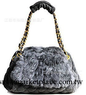 廠傢供應時尚大氣PU單肩毛包 兔毛包工廠,批發,進口,代購