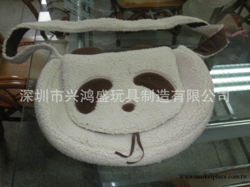 深圳毛絨工廠熊貓挎包品牌系列，優質舒棉絨熊貓肩挎包，造型自訂工廠,批發,進口,代購