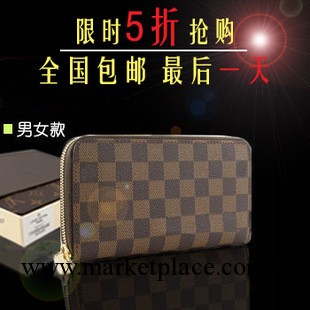 配件齊全 《廠傢直銷》男女通用款格子手拿多折錢夾錢包60017工廠,批發,進口,代購