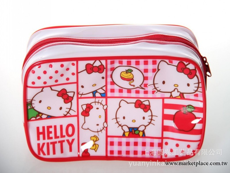 日本HELLO KITTY 時尚精美PVC印花外貿化妝包（上海廠傢定做）工廠,批發,進口,代購
