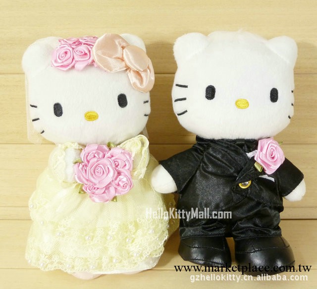 婚紗hello kitty結婚公仔 結婚禮物 毛絨公仔 車頭公仔 情侶公仔工廠,批發,進口,代購