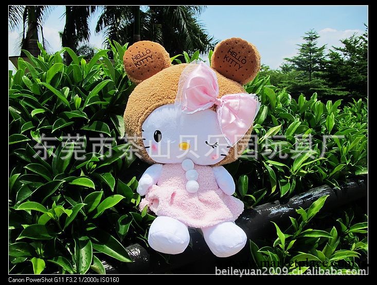 出口原單餅幹蝴蝶結kitty凱蒂貓公仔 眨眼貓頭毛絨玩具 生日禮物工廠,批發,進口,代購