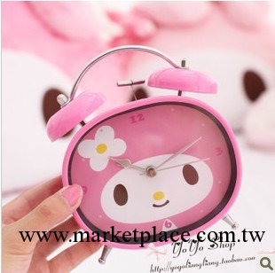 美樂蒂大臉鬧鐘 hello kitty可愛撞鈴鬧鐘 face型melody卡通鬧鐘工廠,批發,進口,代購