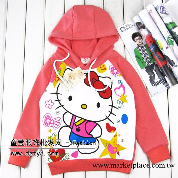 熱銷Hello kitty衛衣長袖批發 童裝長袖廠傢  爆款連帽童秋衣工廠,批發,進口,代購