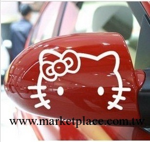 汽車車貼 hello kitty後視鏡貼 卡通可愛車貼 汽車貼紙 反光貼工廠,批發,進口,代購