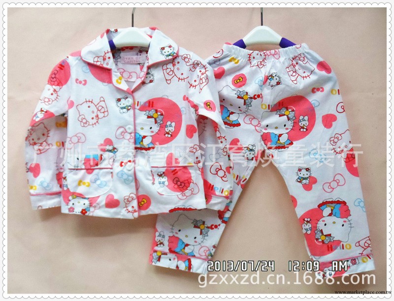 2013年最新版HELLO KITTY5--12歲大童童裝長袖女童睡衣 NO:6679#工廠,批發,進口,代購