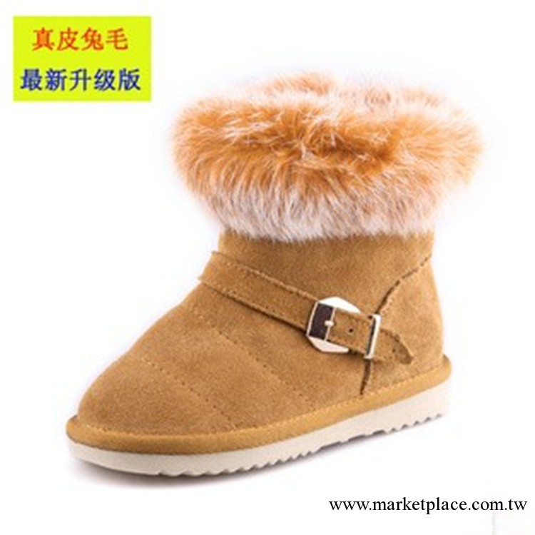 一件代發童鞋批發冬季2013新款兒童雪靴真牛皮兔毛男女童棉鞋子工廠,批發,進口,代購