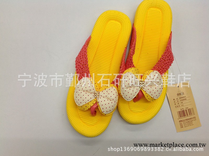2013女士拖鞋 佈料蝴蝶結涼拖最新款按摩底耐磨拖鞋 批發加盟代理工廠,批發,進口,代購