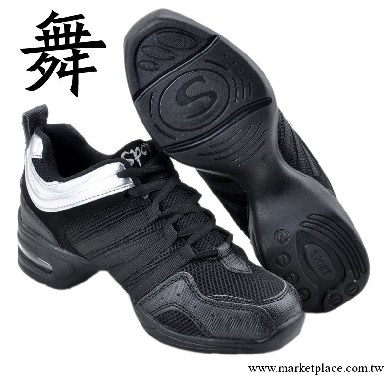 零售批發超纖增高鞋舞蹈學院氣墊黑色網面三莎舞蹈鞋/健身工廠,批發,進口,代購
