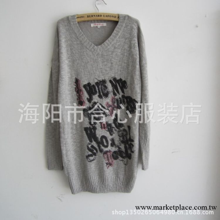 女裝潮流女裝 日本原單女式膠印圓領毛衣 支持混批工廠,批發,進口,代購