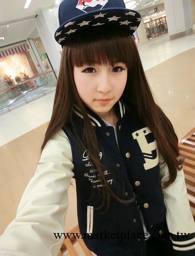 日本原單rivet surge雜志款PU皮袖毛呢子字母棒球服外套工廠,批發,進口,代購
