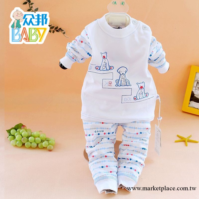 『眾邦baby』童套裝秋裝 嬰童樹磨毛棉兒童內衣褲套裝 褲套裝工廠,批發,進口,代購