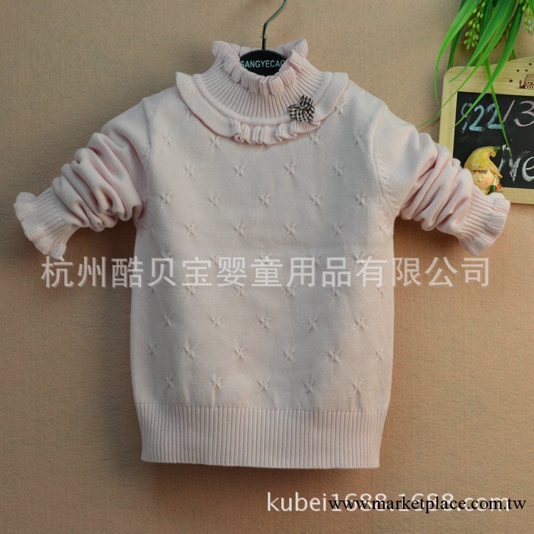 童裝批發13KB175純棉線花邊領女童毛衣 秋冬款女童線衣工廠,批發,進口,代購