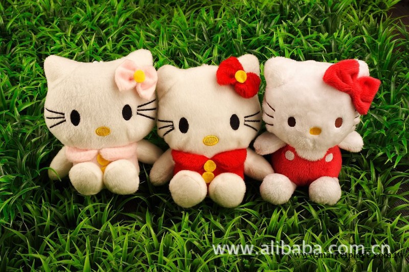 東莞加工定制凱蒂貓公仔/KITTY貓毛絨掛件/動漫電影主題玩具工廠,批發,進口,代購