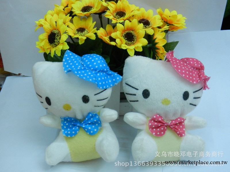 帶帽子KT 花佈領結KT Hello Kitty 卡通花束公仔掛件 可愛凱蒂貓工廠,批發,進口,代購