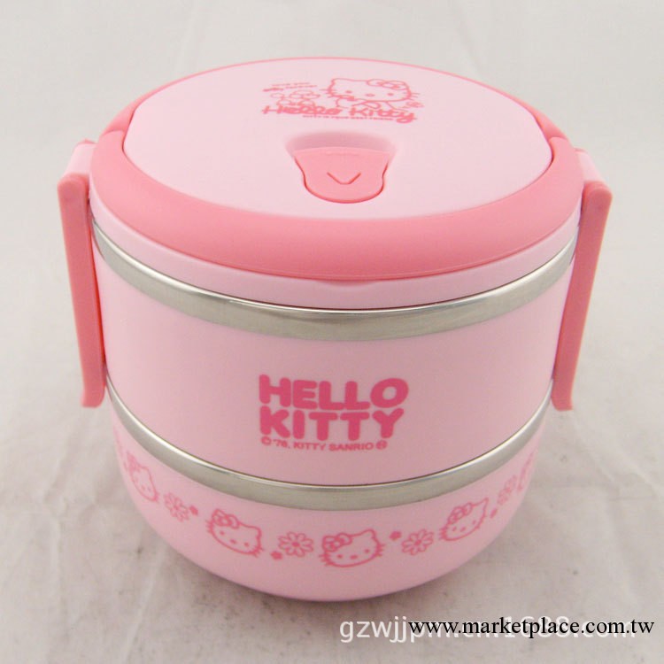 【2款】Hello Kitty不銹鋼創意便當 不銹鋼雙層食格飯盒批發工廠,批發,進口,代購