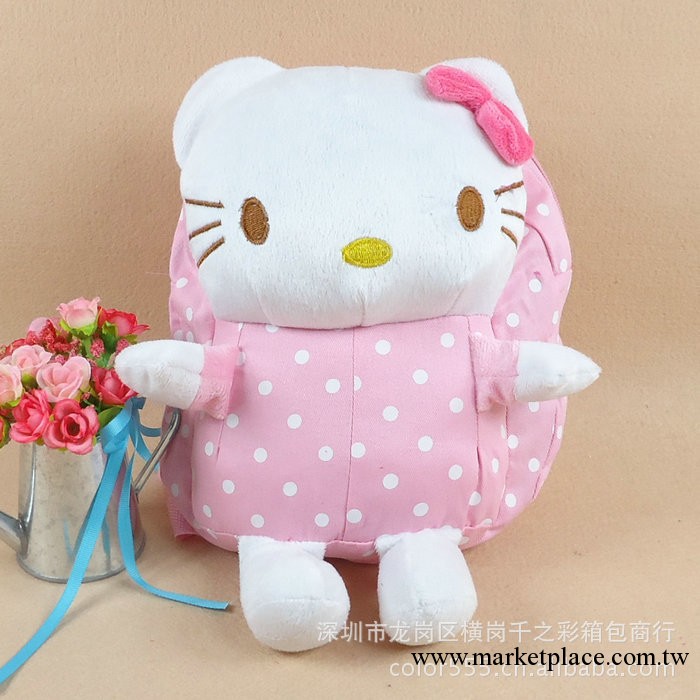 爆款 Hello Kitty貓寶寶毛絨玩具書包 幼兒園兒童卡通雙肩包 粉紅工廠,批發,進口,代購