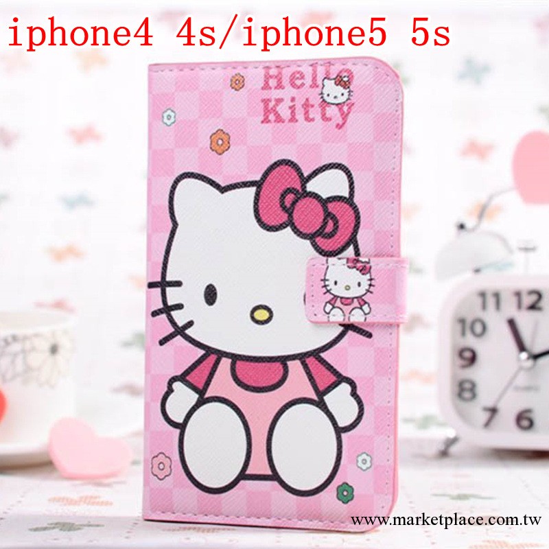 Hello Kitty皮套iphone4s皮套卡通iphone5 5s手機套 左右開保護套工廠,批發,進口,代購