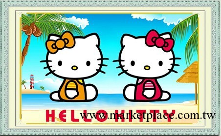 5D全彩水亮圓鉆磚石繡 鉆石畫hello kitty 你好凱蒂 AAAA級鉆新品工廠,批發,進口,代購