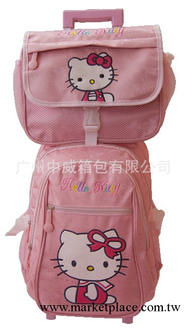 新款兩件套學生拉桿書包hello kitty拉桿書包12套起批 K T 69-1工廠,批發,進口,代購