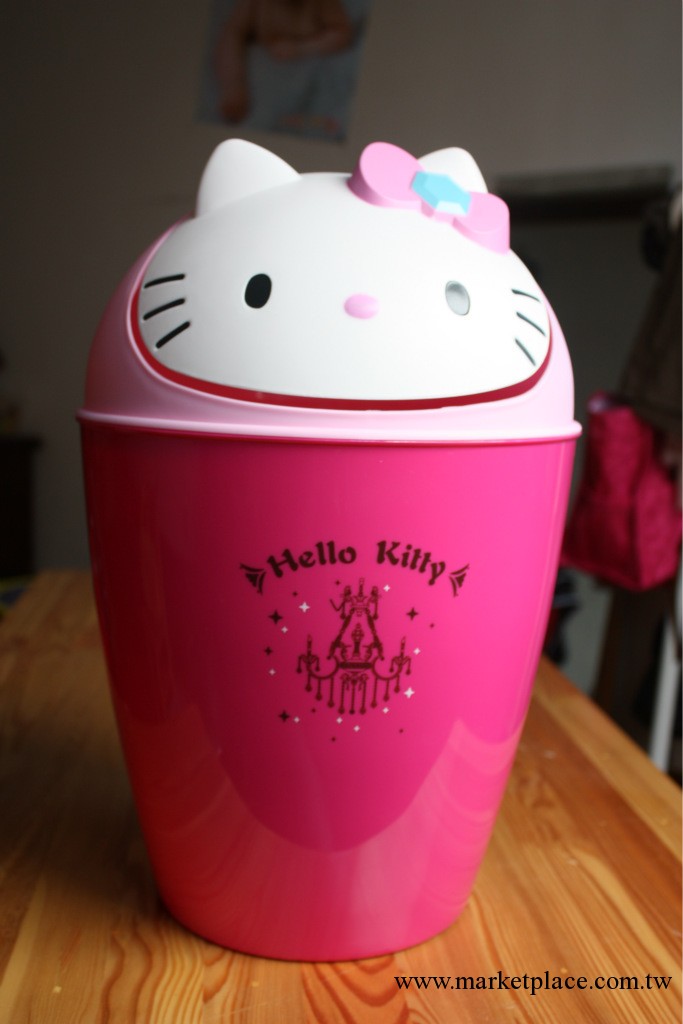 超可愛 貓頭 塑料垃圾桶/HELLO KITTY傢用垃圾筒 衛生桶批發・進口・工廠・代買・代購
