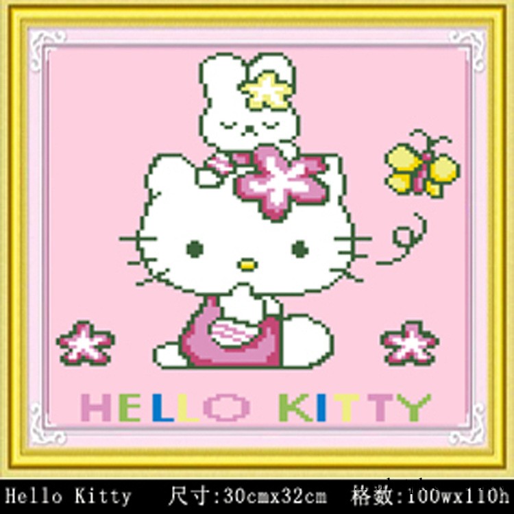 淘寶爆款 Hello Kitty diy十字飾品工藝鉆石畫工藝畫工廠,批發,進口,代購