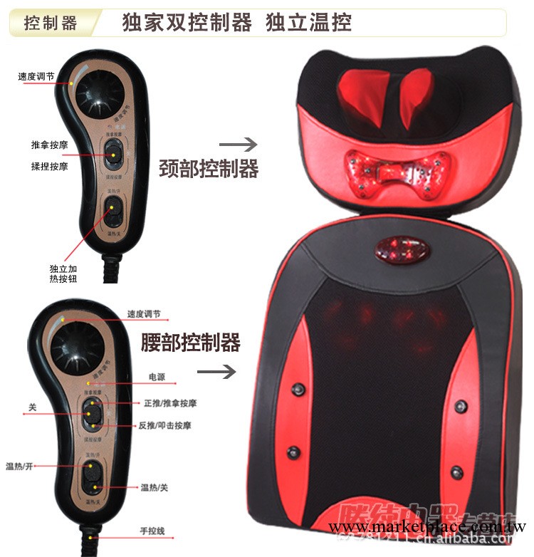 廠傢大量批發多功能 頸椎按摩器  腰部背部按摩墊工廠,批發,進口,代購