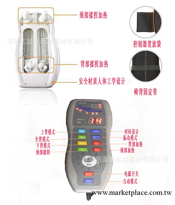 頸背揉捏靠墊配件，行走靠墊塑膠件，行走靠墊零部件工廠,批發,進口,代購