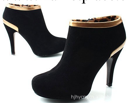 女靴子批發 2013新款裸靴 時尚金邊絨面高跟短靴裸靴 2278工廠,批發,進口,代購