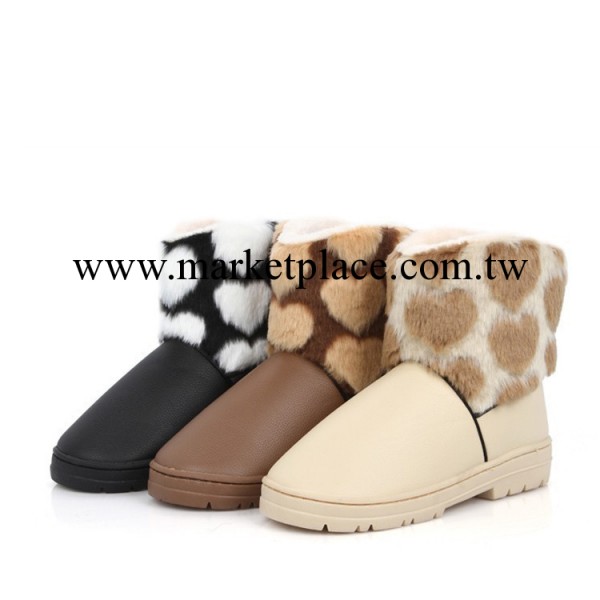 2013 冬季新款女式雪靴 可愛愛心圖案棉鞋 保暖禦寒棉靴批發工廠,批發,進口,代購