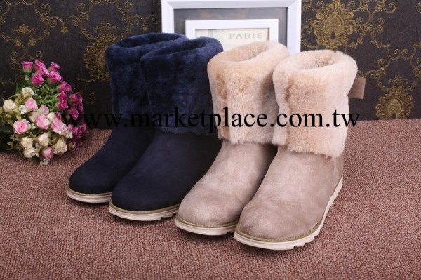 廠傢直銷2013新款女式短靴平底雪靴 蝴蝶結羊毛一腳蹬女靴子工廠,批發,進口,代購