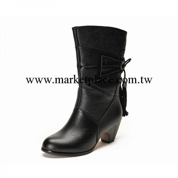 2012新款真皮中跟女式靴流蘇靴中筒靴粗跟靴子 9755工廠,批發,進口,代購