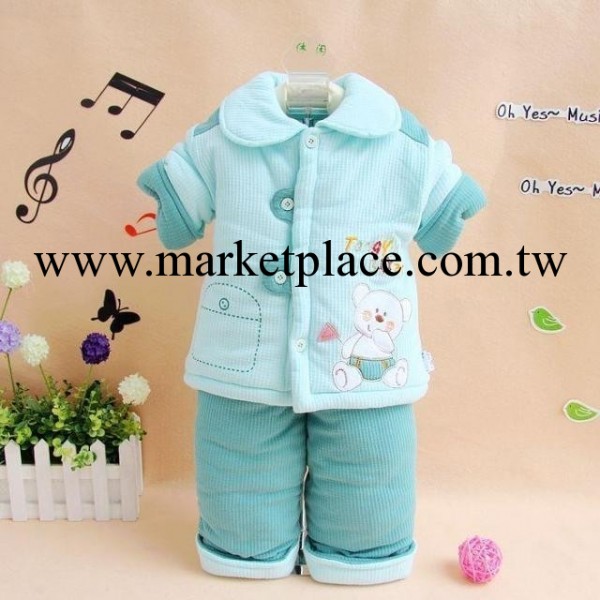 童棉服 嬰幼兒棉衣童套裝外出服 童雨仿條絨翻領棉兩件套 1069工廠,批發,進口,代購