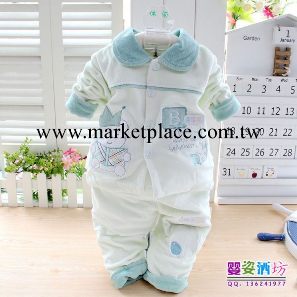 春秋裝 童套裝 73-90碼庚辰9530天鵝絨夾衣翻領套服 雙層純棉工廠,批發,進口,代購