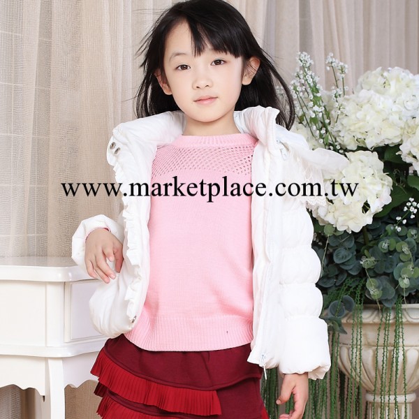 童裝廠傢直銷可愛蕾絲木耳邊羽絨棉服秋冬糖果色棉衣棉外套工廠,批發,進口,代購