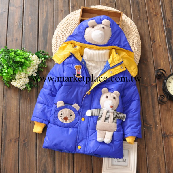 童裝棉襖 J303冬季男童棉衣羽絨棉加厚 卡通小熊兒童棉服廠傢直銷工廠,批發,進口,代購