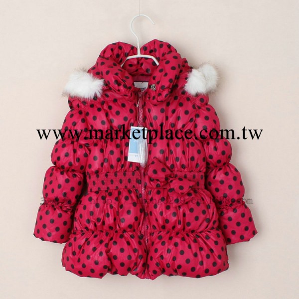 外貿新品 冬季女童波點連帽羽絨衣 2色入工廠,批發,進口,代購