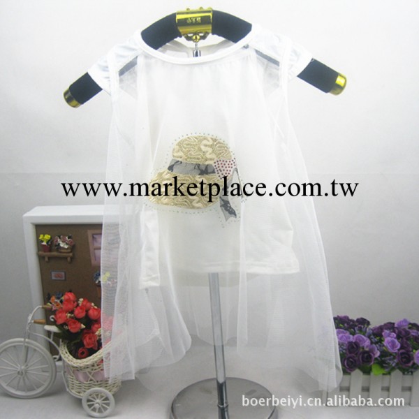 2013夏季韓版新款兒童亮帽子蝙蝠紗衫+Y字背心兩件套女童廠傢直銷批發・進口・工廠・代買・代購
