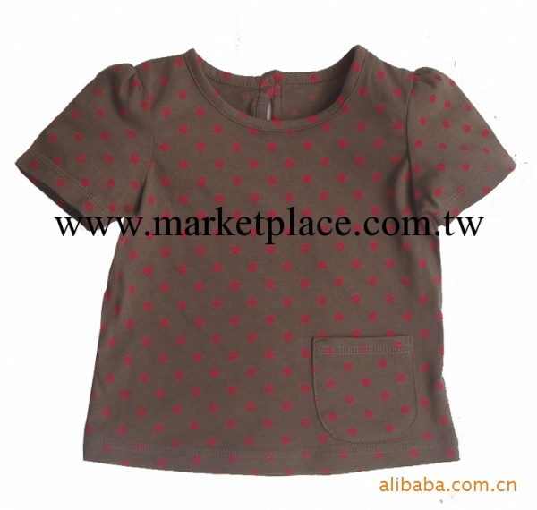 外貿童裝品牌mothercare 女童t恤 咖啡色波點全棉超薄款短袖t恤工廠,批發,進口,代購