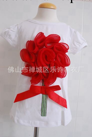 女童立體花朵T恤 夏季短袖襯衫批發・進口・工廠・代買・代購