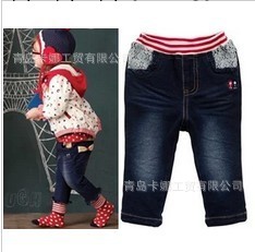 9.11W13青島童裝外貿原單牛仔褲 秋季新款韓國品牌allo休閒牛仔褲工廠,批發,進口,代購