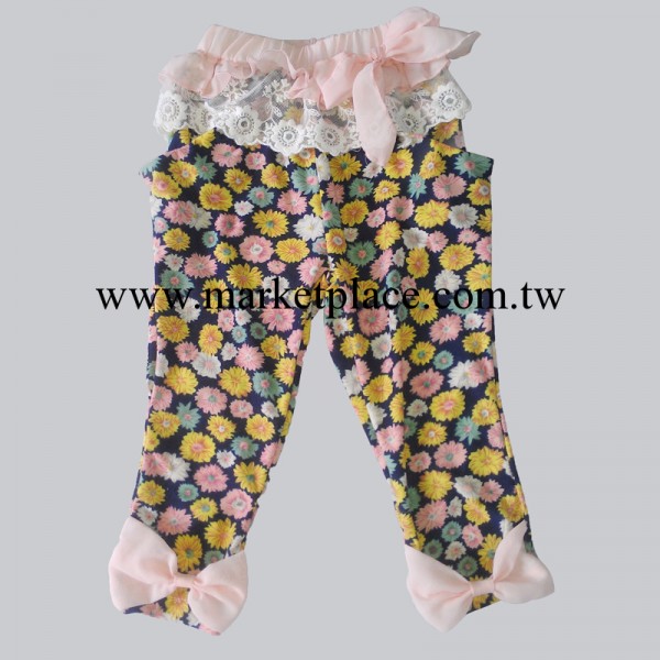廠傢直銷  哈哩貝特品牌 韓版女童碎花真絲棉哈倫七分褲 C6022工廠,批發,進口,代購