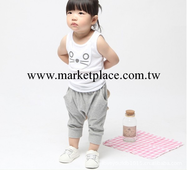 2013千趣會夏款女寶貓咪童套裝日韓風格純棉陽光兩件套品牌服飾工廠,批發,進口,代購